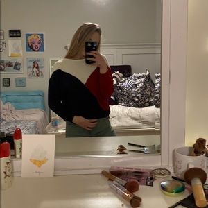 Never worn zaful tri color sweater